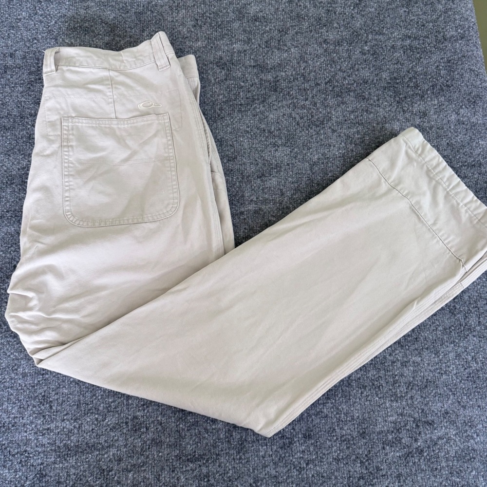 Drake Waterfowl Pants Mens 36 Canvas Field Chino Cotton Straight Leg Khaki Tan